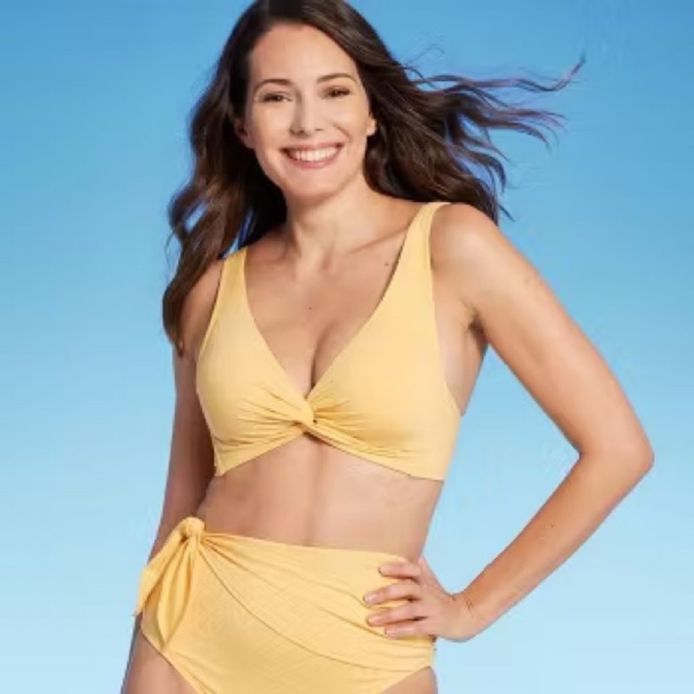 NWT Yellow Bikini Top Size S Small Kona Sol